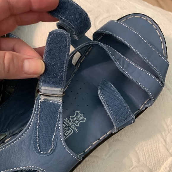 Blue Leather Sandals 41/10 - Picture 4 of 9